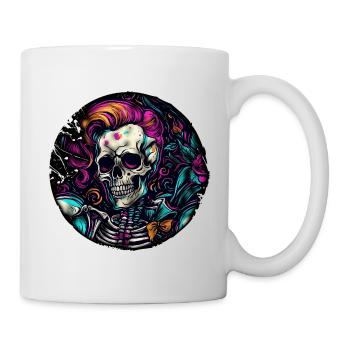 Skull / Totenkopf / Skelett / Gothic / Tattoo - Tasse - Weiß - Rechts