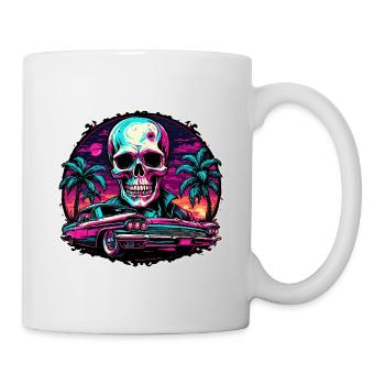 Crâne / Crâne / Squelette / Gothique / Tatouage - Mug blanc - blanc - Droite