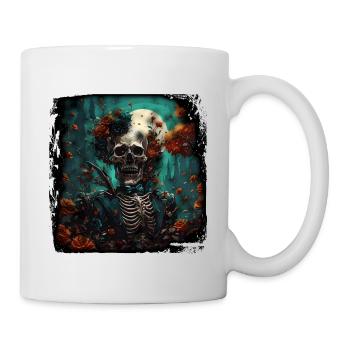 Skull / Totenkopf / Skelett / Gothic / Tattoo - Tasse - Weiß - Rechts