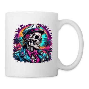 Crâne / Crâne / Squelette / Gothique / Tatouage - Mug blanc - blanc - Droite
