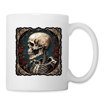Skull / Totenkopf / Skelett / Gothic / Tattoo - Tasse - Weiß - Rechts