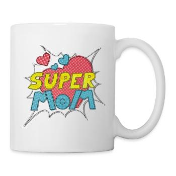 Muttertag supermom Super Mom beste Mutter Comic - Tasse - Weiß - Rechts