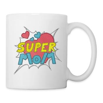 Muttertag supermom Super Mom beste Mutter Comic - Tasse - Weiß - Rechts