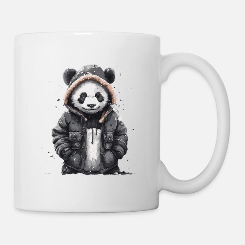 Ours panda en manteau - Mug blanc - blanc