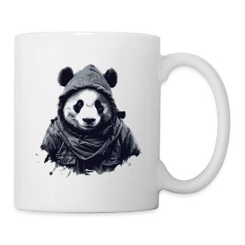 Cool panda bear with hood - Mug - white - Right