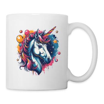 Colorful unicorn with balloons - Mug - white - Right