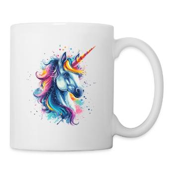 Buntes Einhorn - Tasse - Weiß - Rechts