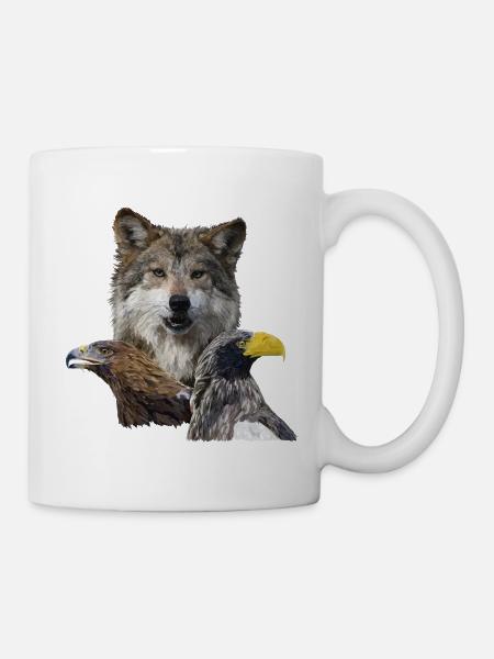 Wolf und Adler - Tasse - Weiß