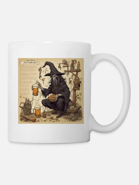 Hexenhandbuch / Zauberbuch / Halloween / Herbst - Tasse - Weiß
