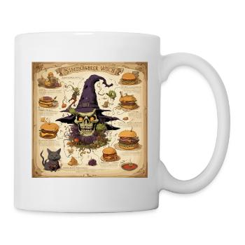 Hexenhandbuch / Zauberbuch / Halloween / Herbst - Tasse - Weiß - Rechts