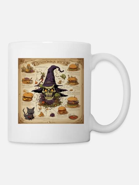 Hexenhandbuch / Zauberbuch / Halloween / Herbst - Tasse - Weiß