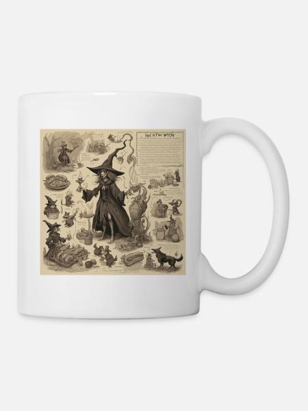Hexenhandbuch / Zauberbuch / Halloween / Herbst - Tasse - Weiß