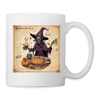Hexenhandbuch / Zauberbuch / Halloween / Herbst - Tasse - Weiß - Rechts