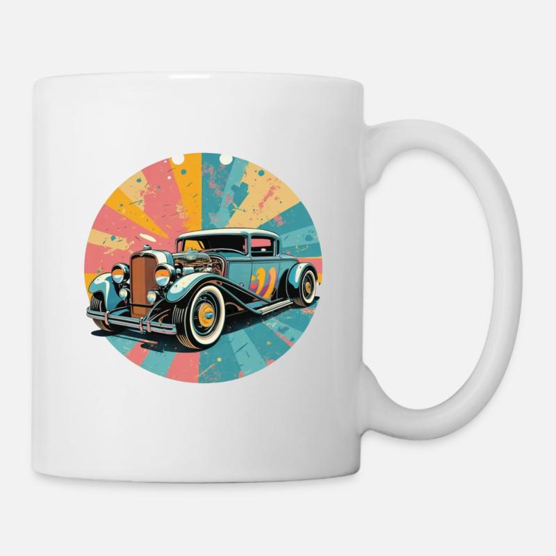 Hot Rod rétro - Mug blanc - blanc