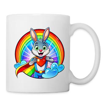 Superhelden Hase - Tasse - Weiß - Rechts