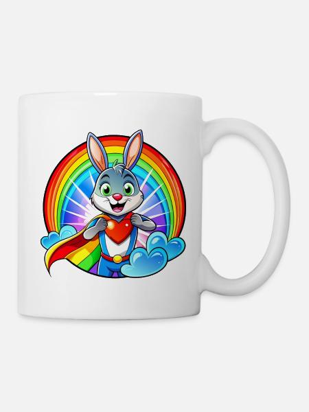 Lapin de super-héros - Mug blanc - blanc