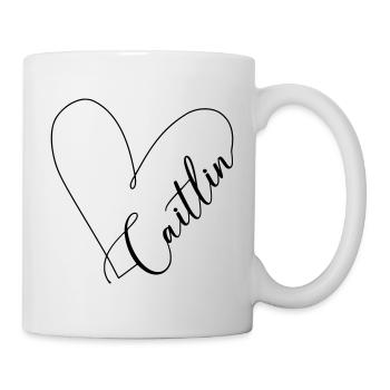 Caitlin Name Herzlinie - Tasse - Weiß - Rechts