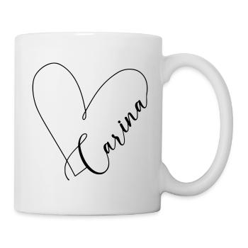 Carina Name Herzlinie - Tasse - Weiß - Rechts