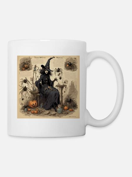 Hexenhandbuch / Zauberbuch / Halloween / Herbst - Tasse - Weiß