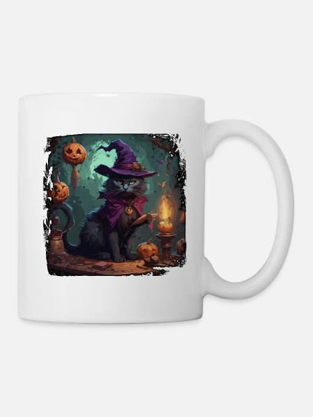 Hexenhandbuch / Zauberbuch / Halloween / Herbst - Tasse - Weiß