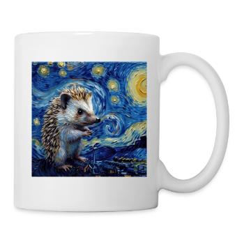 Hedgehog, Animal, Van Gogh, Starry Night - Mug - white - Right