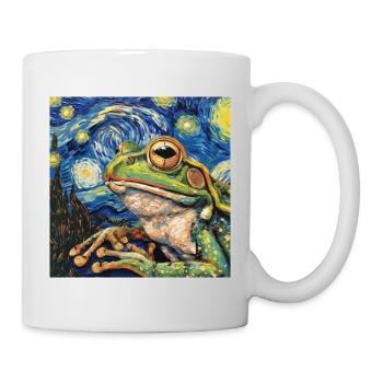 frosch, tier, van gogh, sternenacht - Tasse - Weiß - Rechts