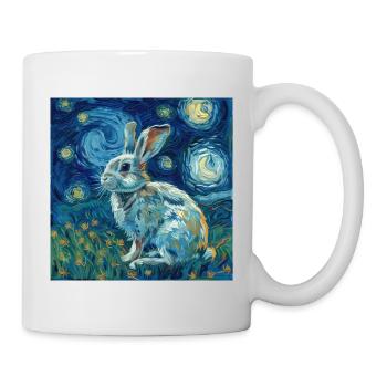 Hare, Rabbit, Animal, Van Gogh, Starry Night - Mug - white - Right