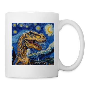 T-Rex, Dinosaur, Dino Animal, Van Gogh - Mug - white - Right