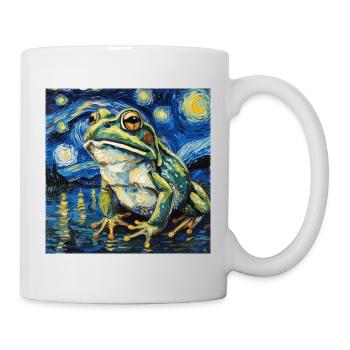 frosch, tier, van gogh, sternennacht - Tasse - Weiß - Rechts