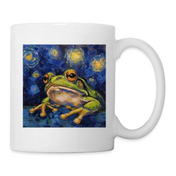 Frog, Animal, Van Gogh, Starry Night - Mug - white - Right