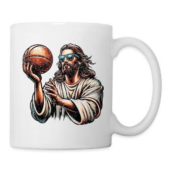 Funny Jesus Christian Basketball Gift - Mug - white - Right