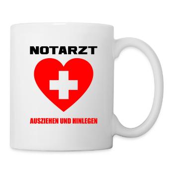 Karneval Fasching Fasnet Notarzt Kostüm - Tasse - Weiß - Rechts