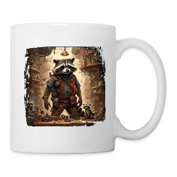 Raccoon / Animal / Zoo / Wild / Cute / Predator - Mug - white - Right