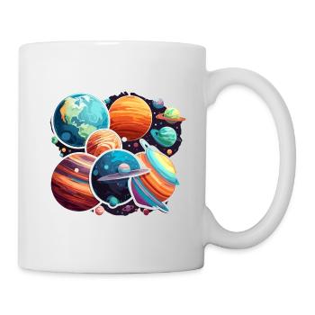 Planeten / Sonnensystem / Weltall / Galaxie - Tasse - Weiß - Rechts