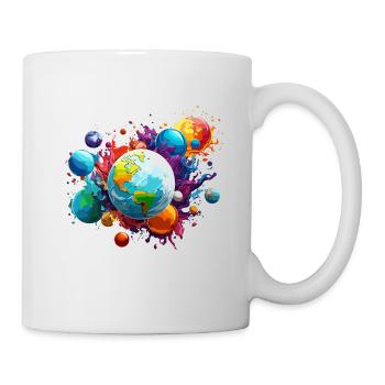 Planeten / Sonnensystem / Weltall / Galaxie - Tasse - Weiß - Rechts