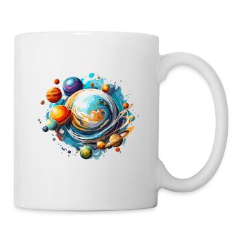 Planeten / Sonnensystem / Weltall / Galaxie - Tasse - Weiß - Rechts