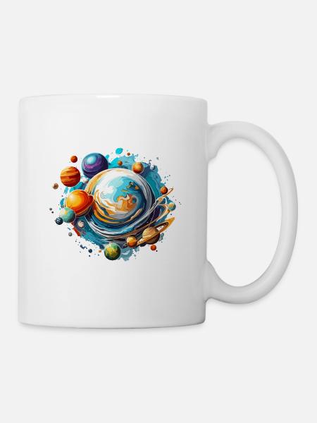 Planeten / Sonnensystem / Weltall / Galaxie - Tasse - Weiß