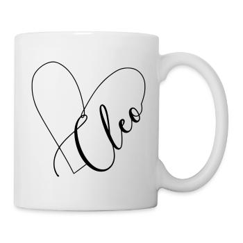 Cleo Nom Ligne de coeur - Mug blanc - blanc - Droite
