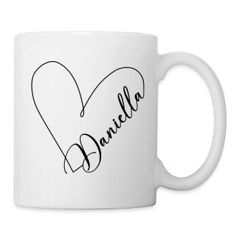 Daniella Nom Ligne de Coeur - Mug blanc - blanc - Droite