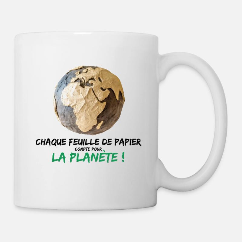 Chaque feuille de papier compte pour la planète - Mug blanc - blanc