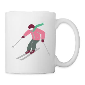Skiing Pink Graphic - Mug - white - Right