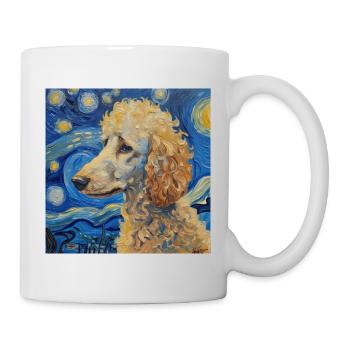 Caniche, Chien, Van Gogh, Nuit Étoilée - Mug blanc - blanc - Droite