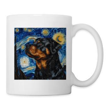 rottweiler, dog, van gogh, starry night - Mug - white - Right