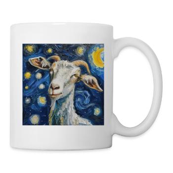 ziege, Van Gogh, Sternennacht - Tasse - Weiß - Rechts