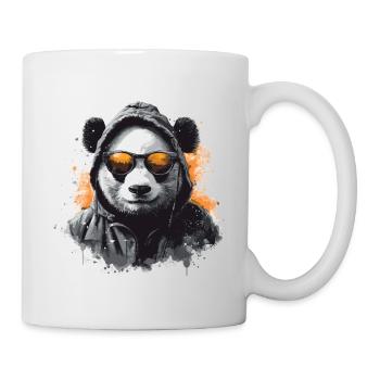 Cool panda with hoodie - Mug - white - Right