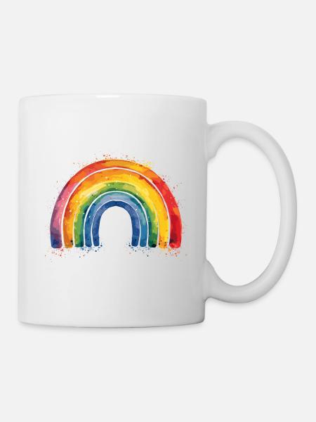 Regenbogen pride - Tasse - Weiß