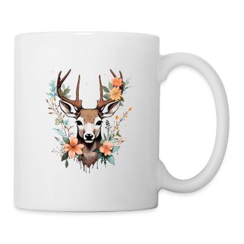Fleurs de cerf au printemps - Mug blanc - blanc - Droite