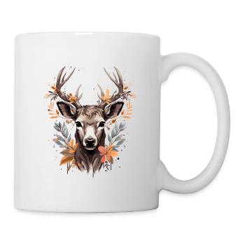 Cerf aux bois décorés - Mug blanc - blanc - Droite