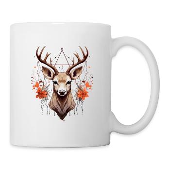Cerf et symétrie - Mug blanc - blanc - Droite