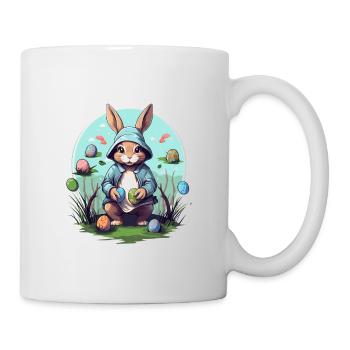 Süßer Osterhase, Ostereier - Tasse - Weiß - Rechts